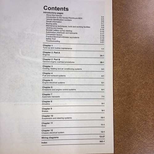 Honda Pilot/Ridgeline & Acura MDX SC Haynes Repair Manual 2013 Very Good - Picture 5 of 8