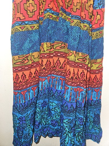 Vintage Carole Little Kleider Größe 8 rot Boho lang ausgestellt aztekisch Southwestern - Bild 6 von 7