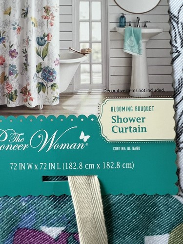 The Pioneer Woman | Blooming Bouquet Fabric Shower Curtain Floral 72x72 NIP - Picture 5 of 5