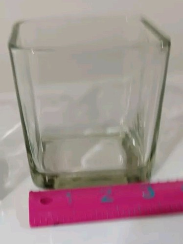 2 Large Clear Glass Votives Holders 3 1/2" X 3 1/2"  - Picture 8 of 8