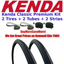 KENDA K35 Blackwall 27 x 1-1/4" Classic Road Bike Tires  Tubes  Strips 27" Kit
