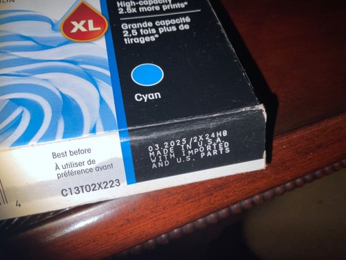 Genuine Epson 212XL Cyan High Yield (T212XL220-S/CP) - Exp 03/2025 - Picture 2 of 4