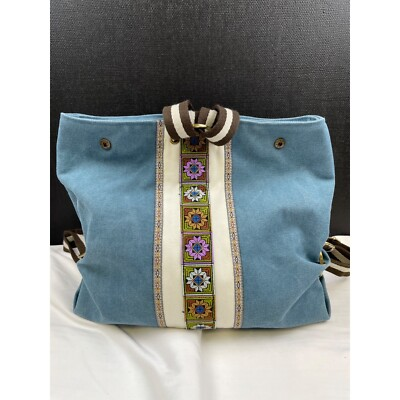 #ad Women#x27;s Blue Denim Canvas Backpack SKU 3748