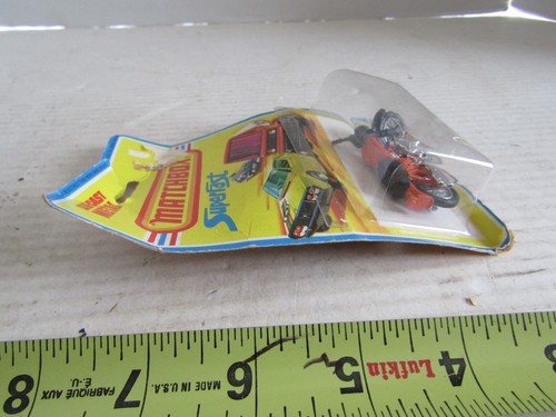 VINTAGE MATCHBOX SUPERFAST MOTORCYCLE #18 HONDARORA BIKE ORANGE BLACK - Picture 3 of 4