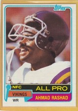 1981 TOPPS FOOTBALL AHMAD RASHAD #140 VIKINGS NMMT/NMMT+ *95268