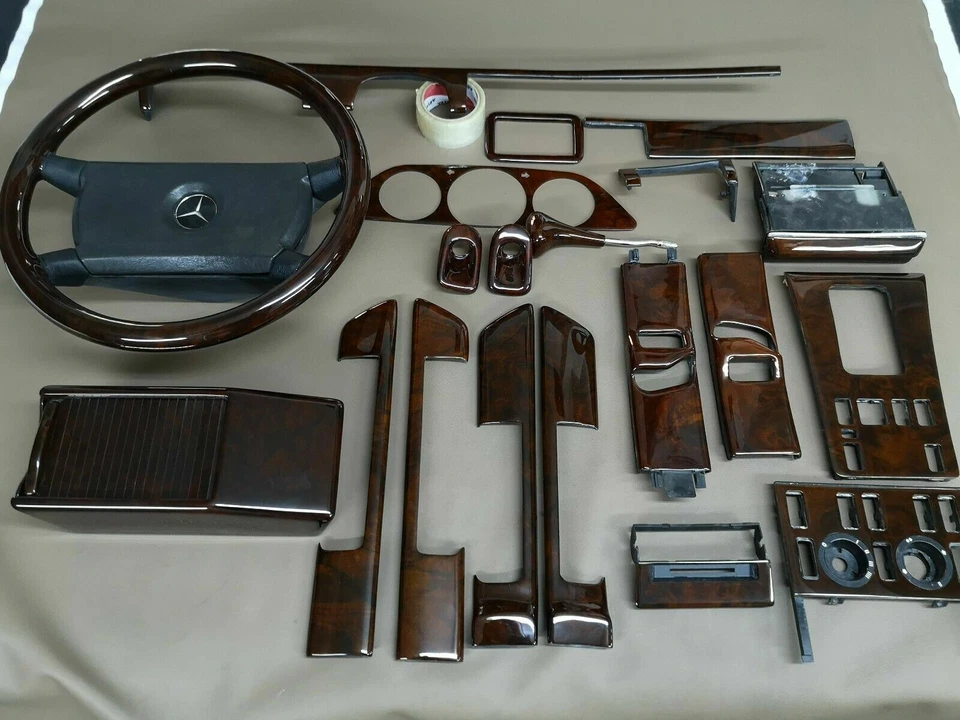 Juego de molduras de madera para Mercedes Benz W126 500se 500sel 280se tablero de madera Foto 2 de 4