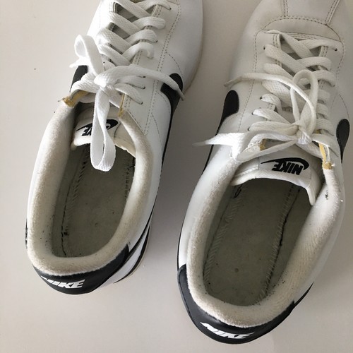 Nike Cortez Basic Leather Men’s White Black Swoosh Shoes Sneakers Size 9 - Picture 16 of 17
