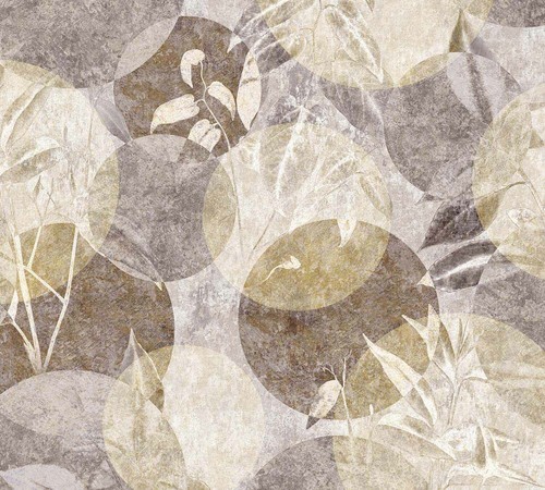 Papel pintado círculos hojas fotomural floral Guido Maria Kretschmer beige - Imagen 4 de 8