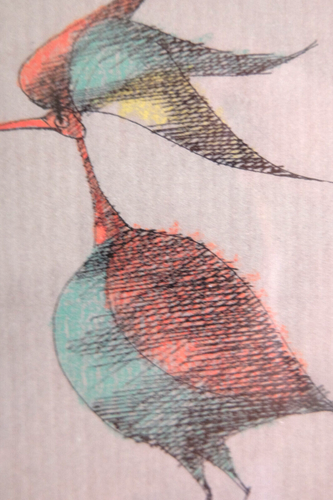 Paul Flora "Katze und Vögel" handsigniert - Bild 6 von 8