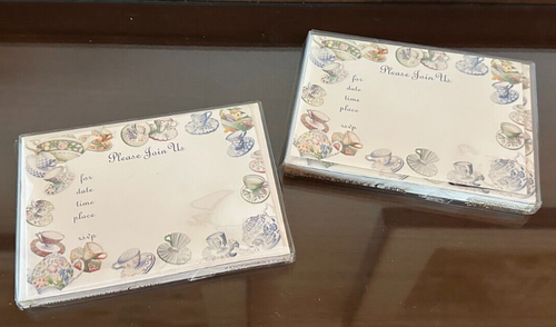 2 cajas de invitaciones vintage 1995 Marcel Schurman Julia Bullmore Tea Time Nuevo de Lote Antiguo - Imagen 1 de 5
