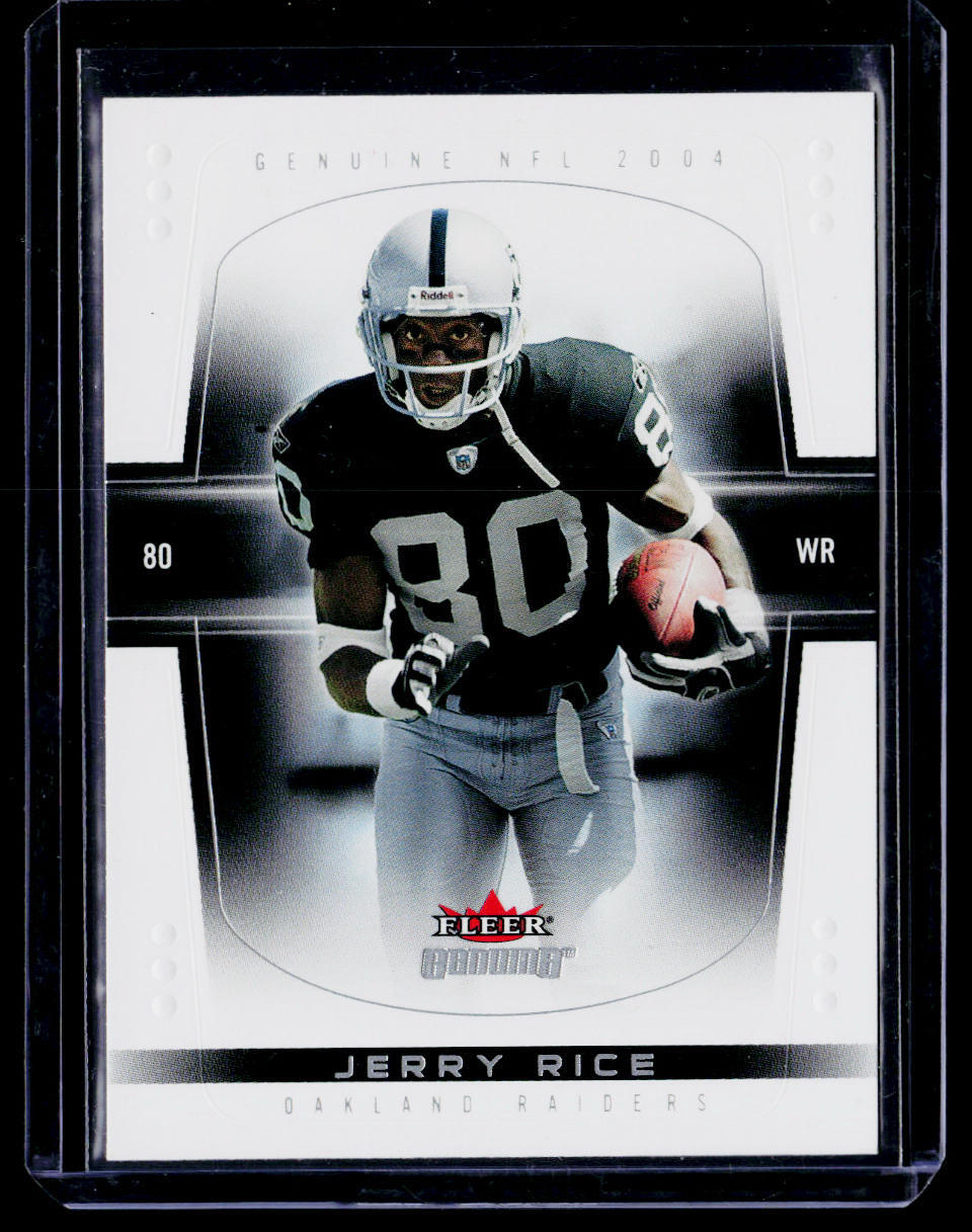 Jerry Rice #33 Football Cards 2004 Fleer Genuine trading card — raw and PSA graded price guide