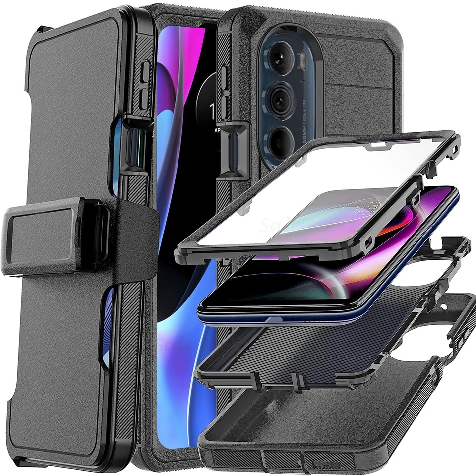 Motorola Edge+ Plus 2022 Edge 2022 Rugged Phone Case Cover Clip Screen Protector - Image 2 of 4
