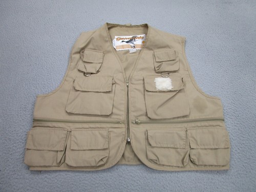 VINTAGE Gamehide Vest mens L Beige Hunt Fish Gorpcore Cargo Outdoor Utility Hike - Picture 1 of 13