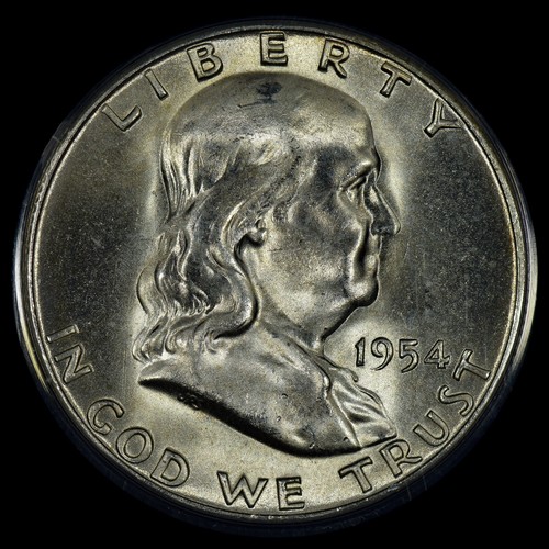 1954-S FRANKLIN HALF DOLLAR ✪ ANACS MS-66 ✪ 50C SILVER COIN UNC ◢TRUSTED◣ - Picture 3 of 4
