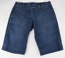 The Limited Women's Size 4 Denim Blue Cropped Capri Bermuda Shorts 