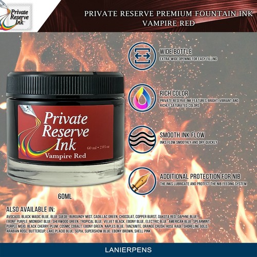 Private Reserve Ink, 60ml Füllfederhalter Tintenflasche - Vampirrot (PR17014) - Bild 2 von 6