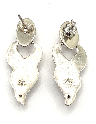 Pendientes colgantes perforados hinchados de plata de ley/925 - Imagen 2 de 6