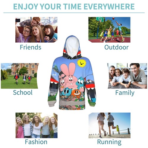 The Amazing World Of Gumball Anime Hoodie Teen Sweatshirt Pullover Birthday Gift - Picture 27 of 32