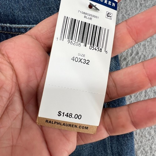 Pantalones de mezclilla elásticos Polo Ralph Lauren para hombre 40X32 botón mosca calce clásico - Imagen 10 de 15