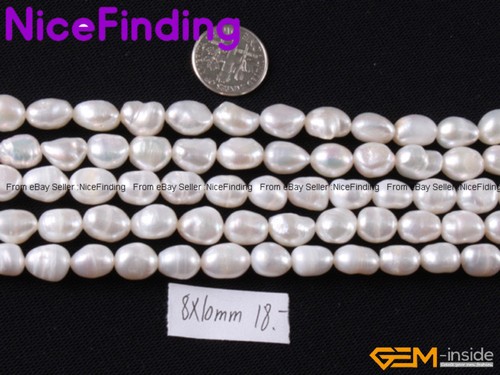 "Cuentas de piedra perla de agua dulce de 6-11 mm Freeform fabricación de joyas envío gratuito 15" - Imagen 130 de 134