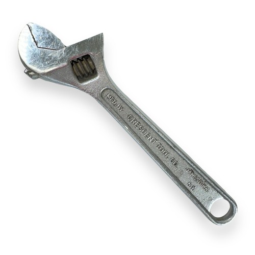 Vintage Crescent Tool Co. 8" verstellbarer Schraubenschlüssel gesenkgeschmiedeter Stahl Jamestown, N.Y.