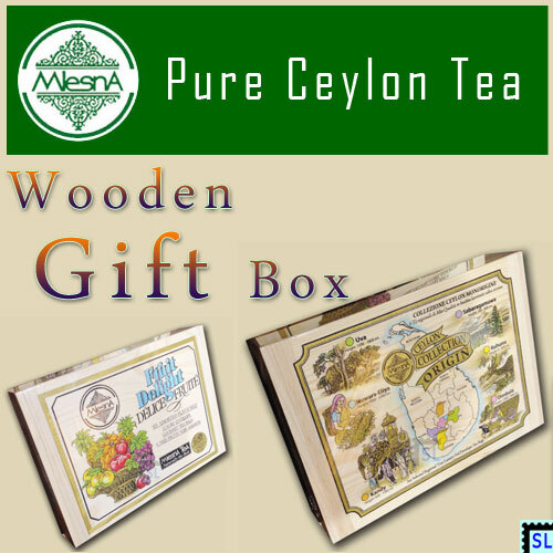 Sri Lanka Tea, Pure Ceylon, Mlesna, 30 Fruit Tea Bags, Regional, Wooden Gift Box - Picture 1 of 3