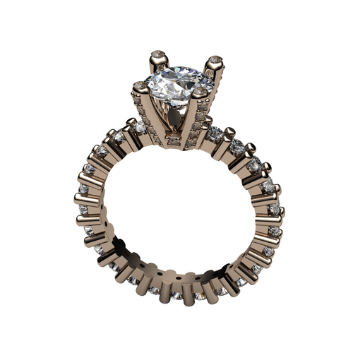 Eternity engagement ring style 14k Gold ring w Lab created gemstones OFFER! - Picture 3 of 7