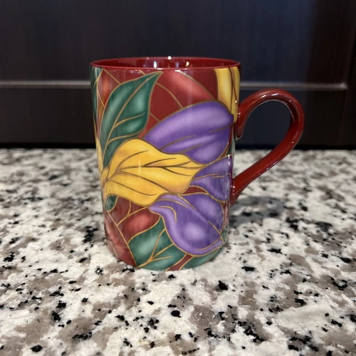 Fitz And Floyd  Cloisonné Tropicana Porcelain China  Coffee Tea Mug Cup