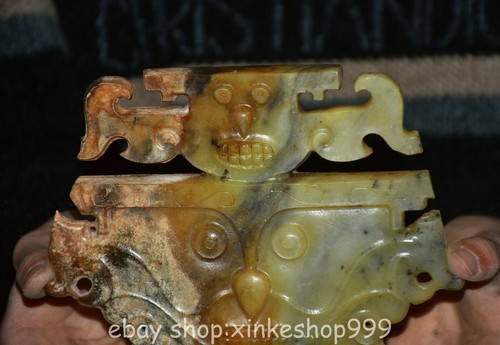Pendentif vente masque visage peuple sculpture jade Hetian culture chinoise Hongshan 7