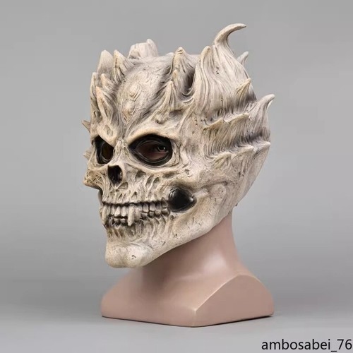 Human Skeleton Dragon Skull Hood Mask Grimace Halloween Makeup Show Tool Gift - Picture 14 of 16
