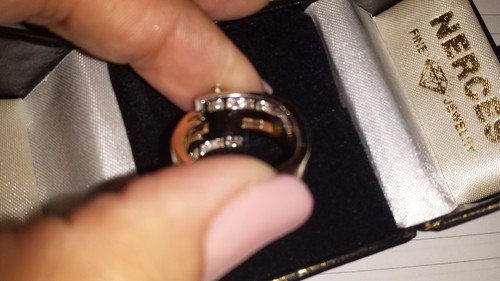 Damenring 14 Karat zweifarbig weiß & gelb 14 KT Diamant Größe 7,5 - Bild 3 von 9