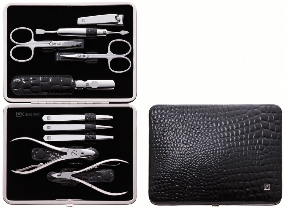 ZWILLING J.A. HENCKELS Zwilling ZWILLING® Classic Inox Rahmen-Manicure Etui Kroko Nagelpflegeset schwar