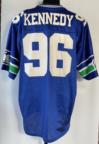 MAILLOT VINTAGE ANNÉES 90 LOGO ATHLETIC SEATTLE SEAHAWKS CORTEZ KENNEDY TAILLE XL - Photo 3/9