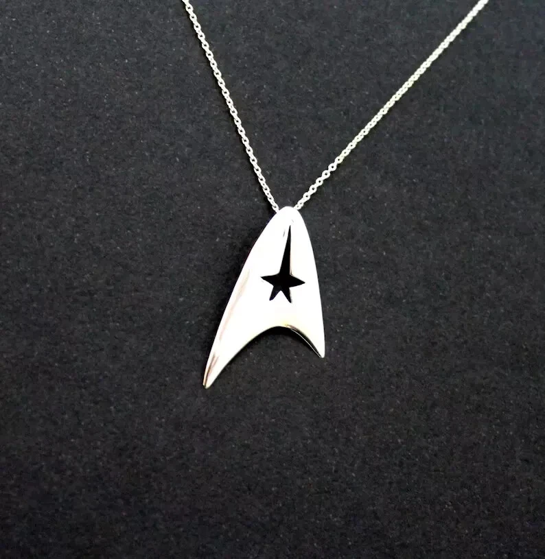Star Trek Flota Estelar Ciencia Insignia Collar Colgante Joyería Geek Plata 925 Foto 3 de 3