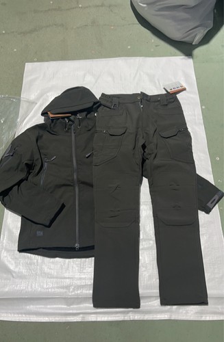 Mens Combat Warm Hooded Jacket Waterproof Tactical Coat With PANT Set Outdoor - Picture 29 of 30