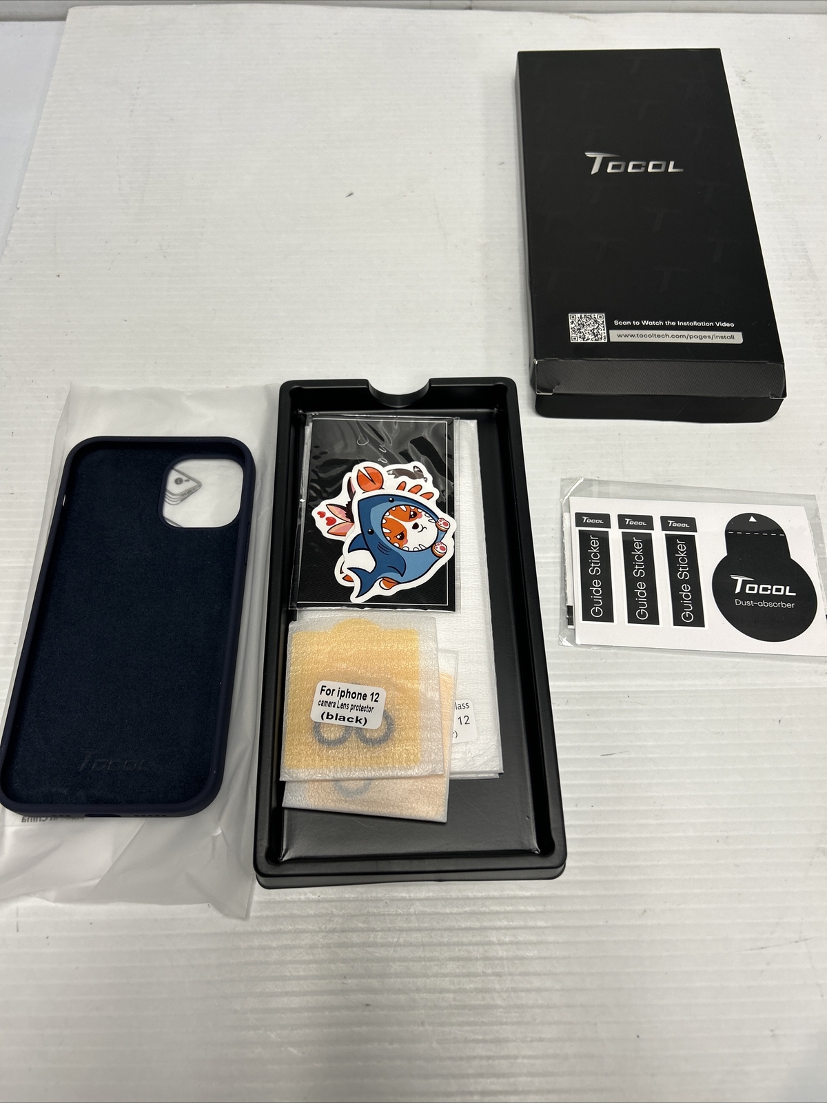 TOCOL 5 in 1 for iPhone 12 Case with 2 Pack Screen Protector + 2 Pack