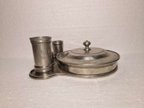 ANTIQUE  GREAT  WRITING  SET  PEWTER  1910s / 1920s - Picture 3 of 17
