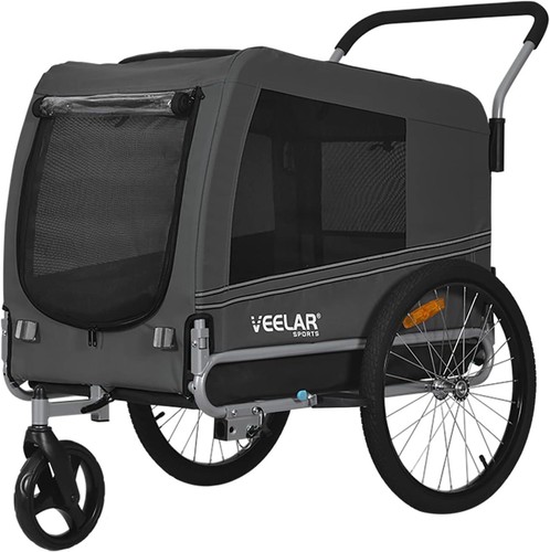 Large Pet Trailer & Stroller Bike Dog Trailer Parking Brake Reinforced Floor - Picture 23 of 29