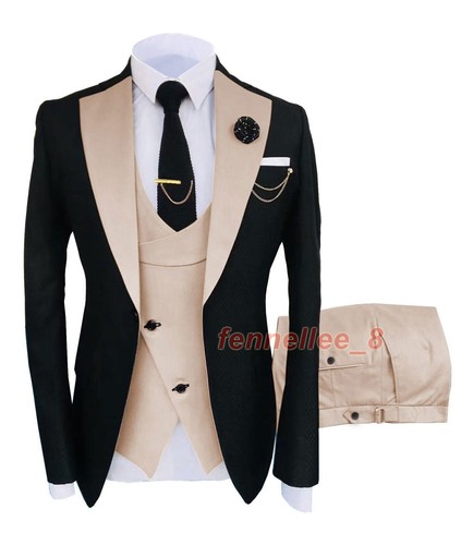 Fashion Men's Formal Suit 3 Piece Set Blazer+Vest+Pants Party Wedding Costume - Picture 7 of 37