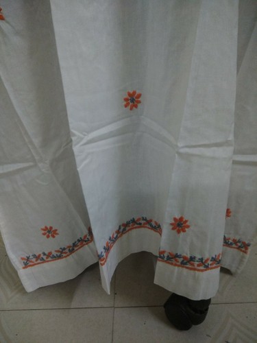 HANDMADE ETHNIC LONG MAXI 2XL 46" TOP 100% COTTON KURTA KURTI CHIKAN EMBROIDERY - Picture 3 of 7