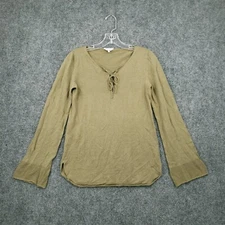 Lutz & Patmos Sweater Womens S Small Green Pullover Lace Up Cashmere Long Sleeve
