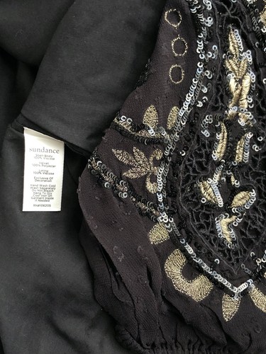NWOT Sundance Catalog Princess Dreams Velvet Tunic Black XS Embroidered Org.$158 - Picture 12 of 12