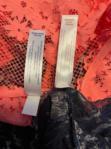 Cacique Stretch Lace Mesh Fishnet Wide Side Thong Panty Lot of 2 sz 22/24 - Picture 3 of 3