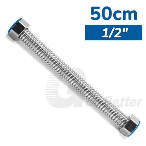 1/2" Flexible Hose 0.1M - 2M Stainless Steel WC Bathroom Heater Water Pipe - Picture 9 of 16