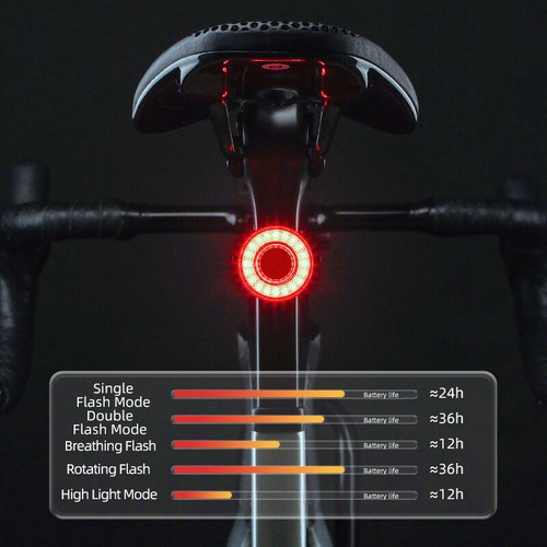 RockBros Fanale Posteriore Freno Intelligente per Bici Bicicletta, Ricarica USB - Foto 6 di 12