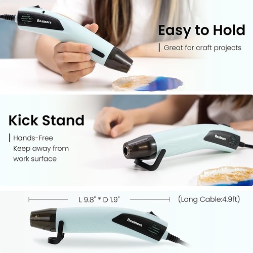 Heat Gun Mini Dual Temp Hot Air Gun Crafts Tool with 3 Nozzles 350W 662โ 350โ - Picture 5 of 8