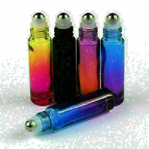 1~100X 5/10ml THICK Gradient Glass Roll On Bottles Metal/Glass Roller Ball Oils - Picture 9 of 35