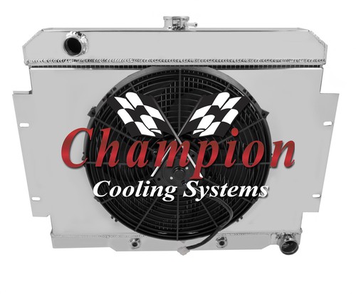 3 Row CR Champion Radiator,16" Fan,Shroud-1970-1985 Jeep CJ Series Chevy Config - Picture 3 of 6