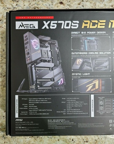 MSI MEG X570S ACE MAX WiFi 6E M.2 PCIe 4.0 Motherboard support amd r7 5800x - Picture 3 of 9