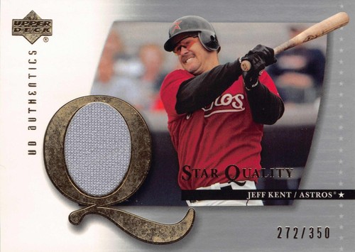 JEFF KENT 2003 AUTHENTICS STAR QUALITY GAME USED JERSEY CARD SQ-JK ASTROS /350 - Picture 1 of 2